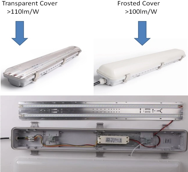 2FT 4FT 5FT 8FT LED Tri-Proof IP65 Batten Vapor Tight Light with 0-10V Dimmable Motion Sensor Emergency Battery Triproof