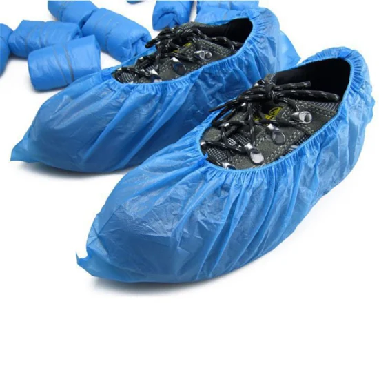 Leichter, nicht gewebter Kunststoff-Schuhüberzug mit Gummiband, wasserdichter PE-Schuhüberzug